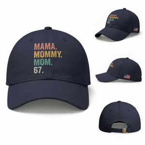 Mama Mommy Mom 67 Baseball Cap Funny Six Seven Mother's Day TS11 Baseball Cap Universal Fit Navy Print Your Wear