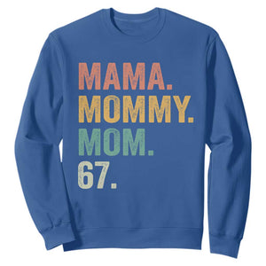 Mama Mommy Mom 67 Sweatshirt Funny Six Seven Mother's Day TS11 Royal Blue Print Your Wear