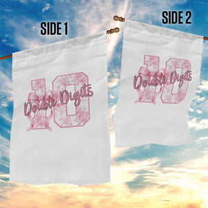 10th Birthday Garden Flag Double Digits Pink Coquette Bow 10 Year Old Aesthetic TS11 Print Your Wear