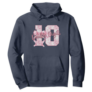 10th Birthday Hoodie Double Digits Pink Coquette Bow 10 Year Old Aesthetic TS11 Navy Print Your Wear