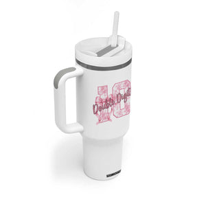 10th Birthday Tumbler With Handle Double Digits Pink Coquette Bow 10 Year Old Aesthetic TS11 Print Your Wear