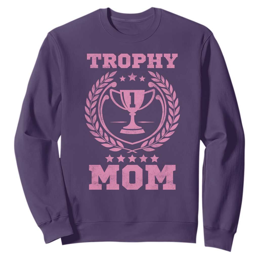 Trophy Mom Sweatshirt Number One Mama Funny Mother's Day TS11 Purple Print Your Wear