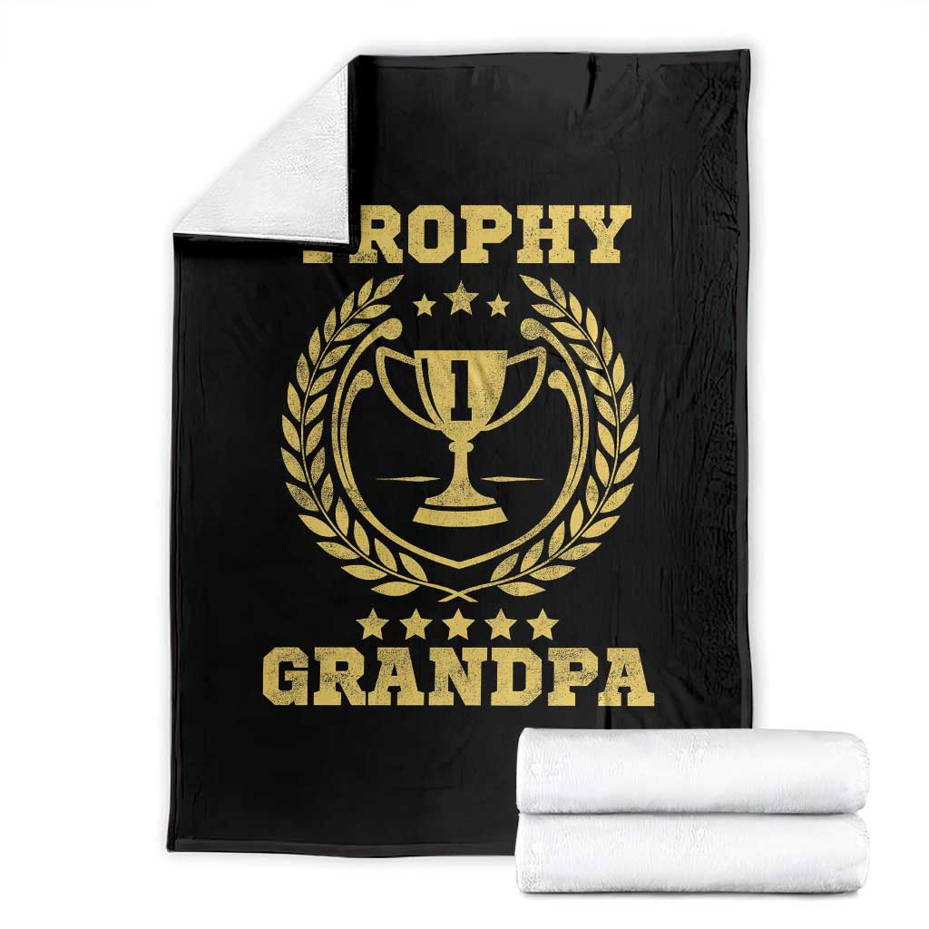 Trophy Grandpa Throw Blanket Funny Number One Grandfather TS11 Black Print Your Wear