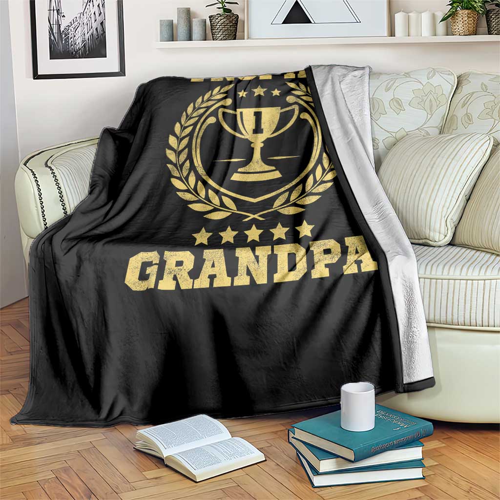 Trophy Grandpa Throw Blanket Funny Number One Grandfather TS11 Print Your Wear