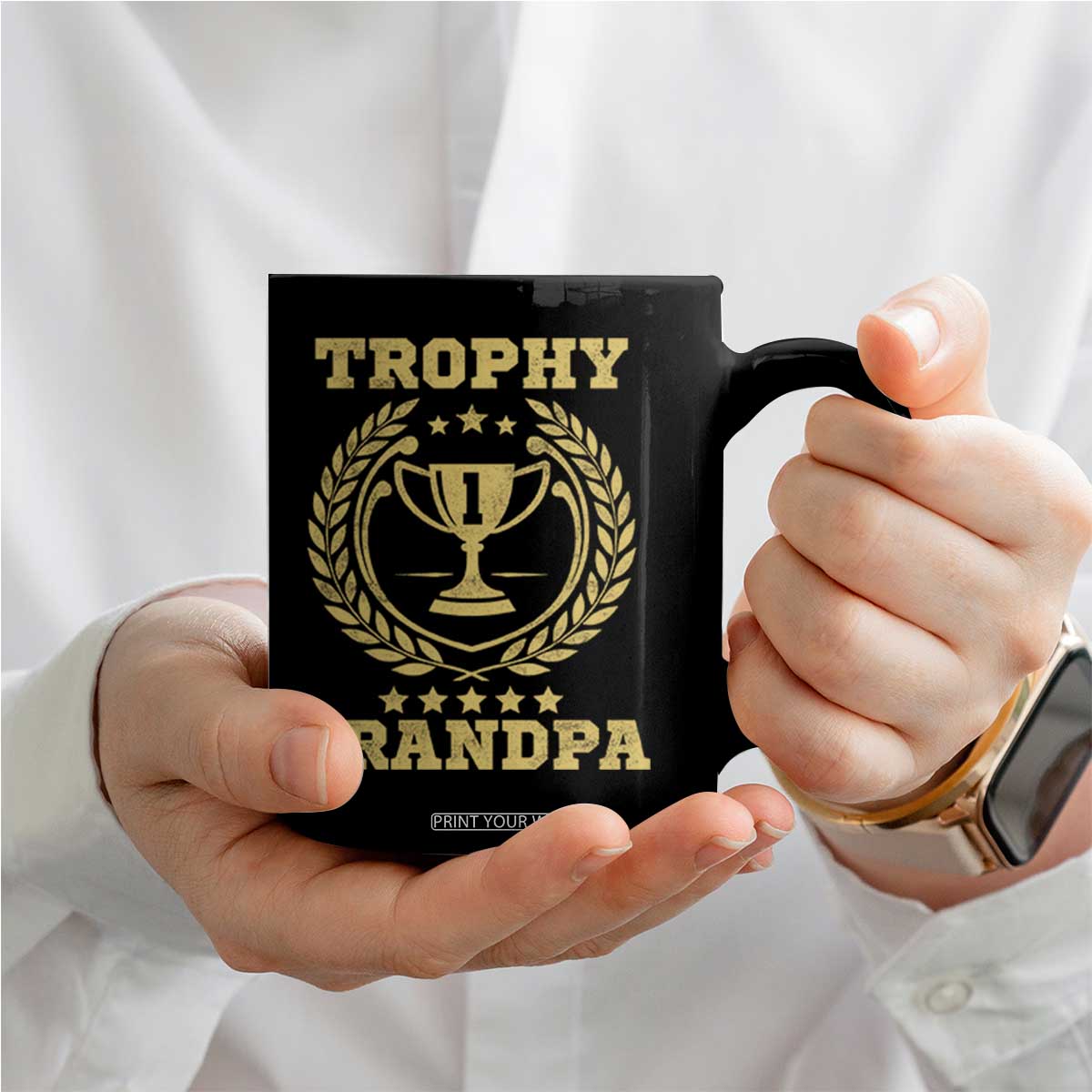 Trophy Grandpa Coffee Mug Funny Number One Grandfather TS11 Print Your Wear