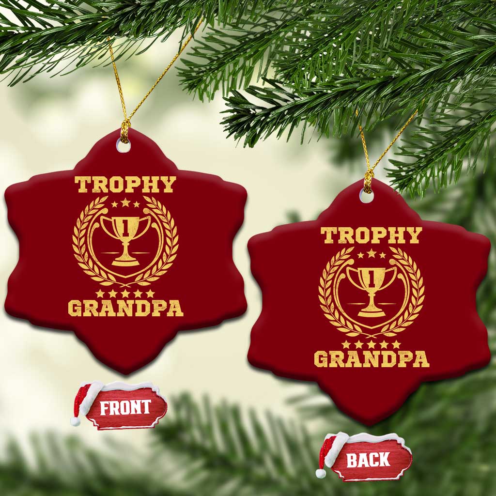 Trophy Grandpa Ceramic Ornament Funny Number One Grandfather TS11 Print Your Wear