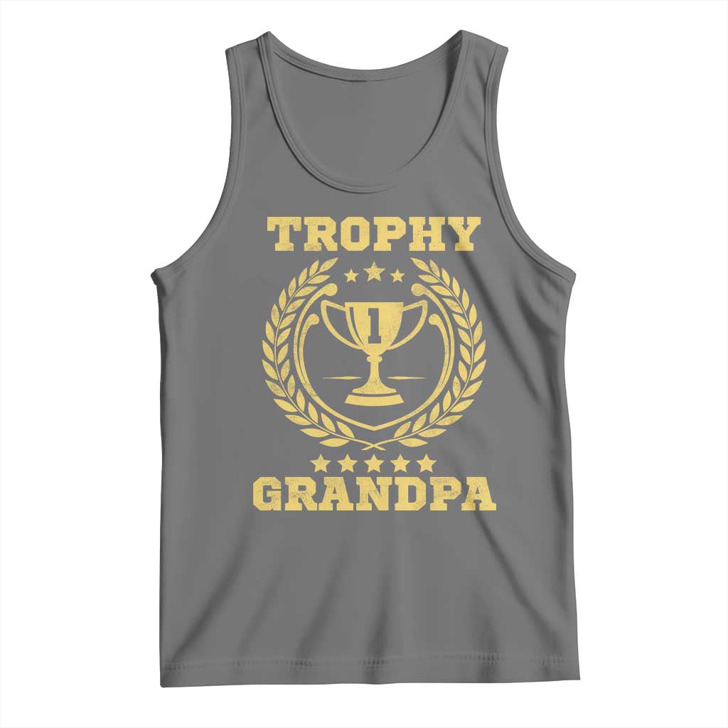 Trophy Grandpa Tank Top Funny Number One Grandfather TS11 Black Heather Print Your Wear