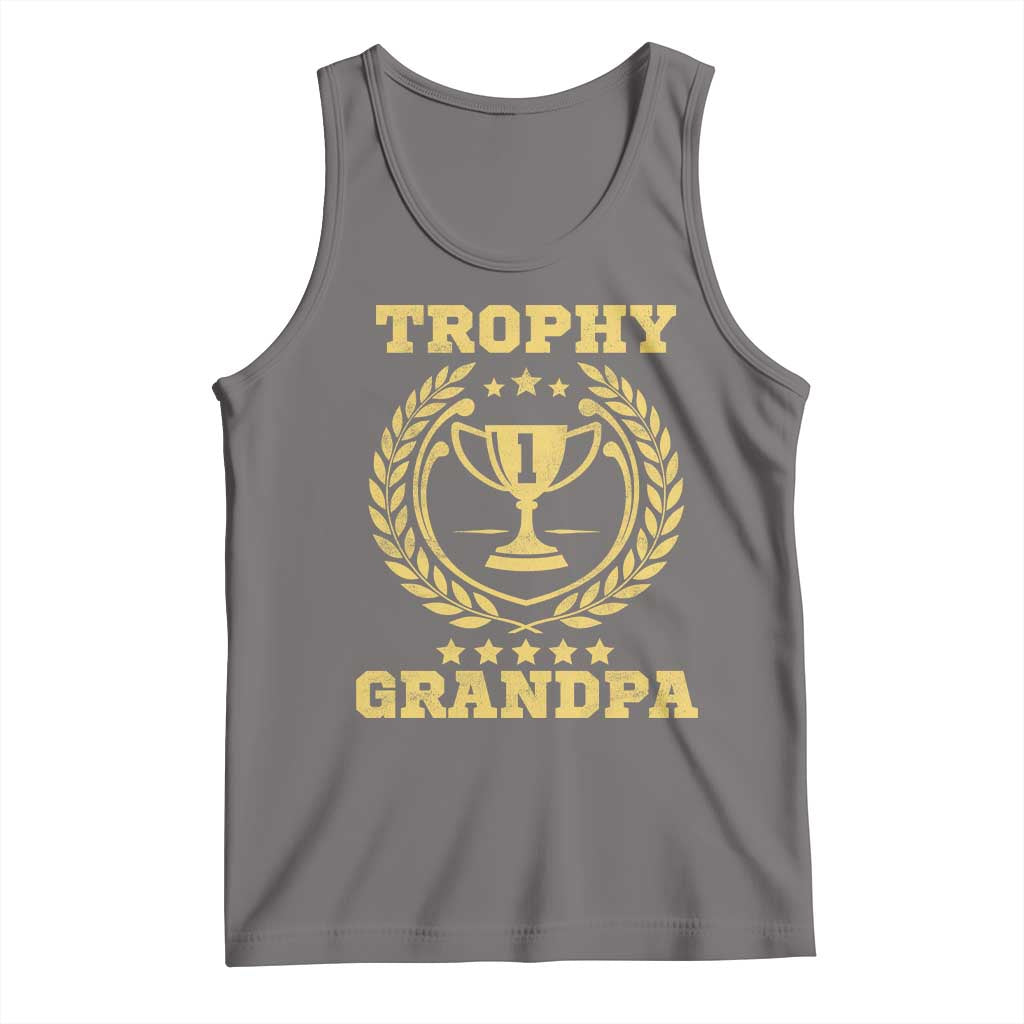 Trophy Grandpa Tank Top Funny Number One Grandfather TS11 Deep Heather Print Your Wear
