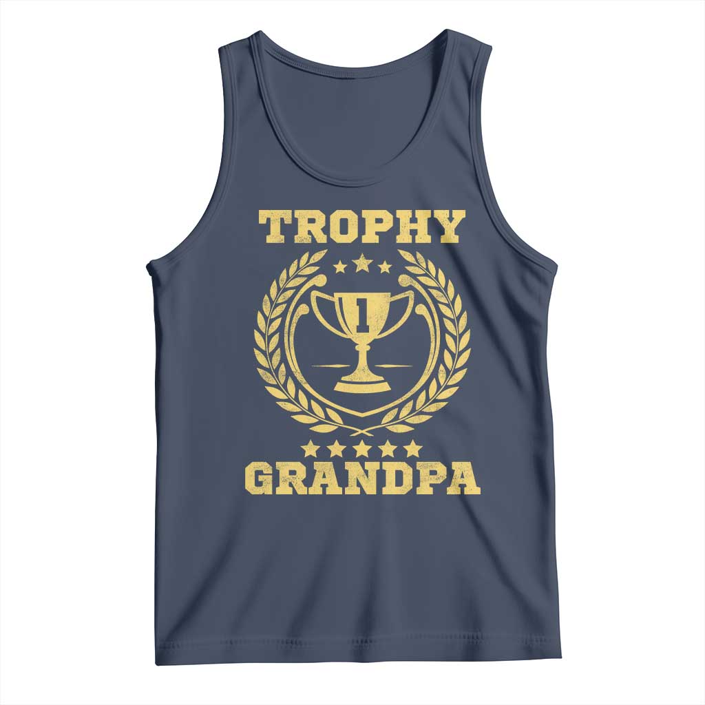 Trophy Grandpa Tank Top Funny Number One Grandfather TS11 Navy Print Your Wear
