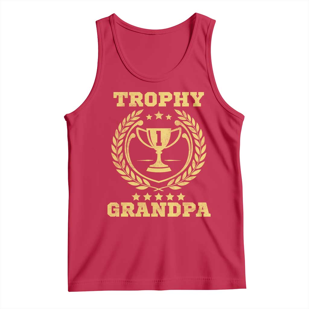 Trophy Grandpa Tank Top Funny Number One Grandfather TS11 Red Print Your Wear