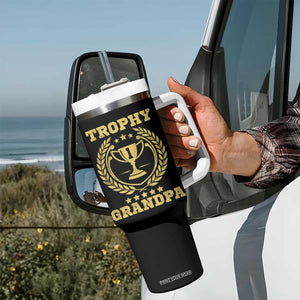 Trophy Grandpa Tumbler With Handle Funny Number One Grandfather TS11 Print Your Wear