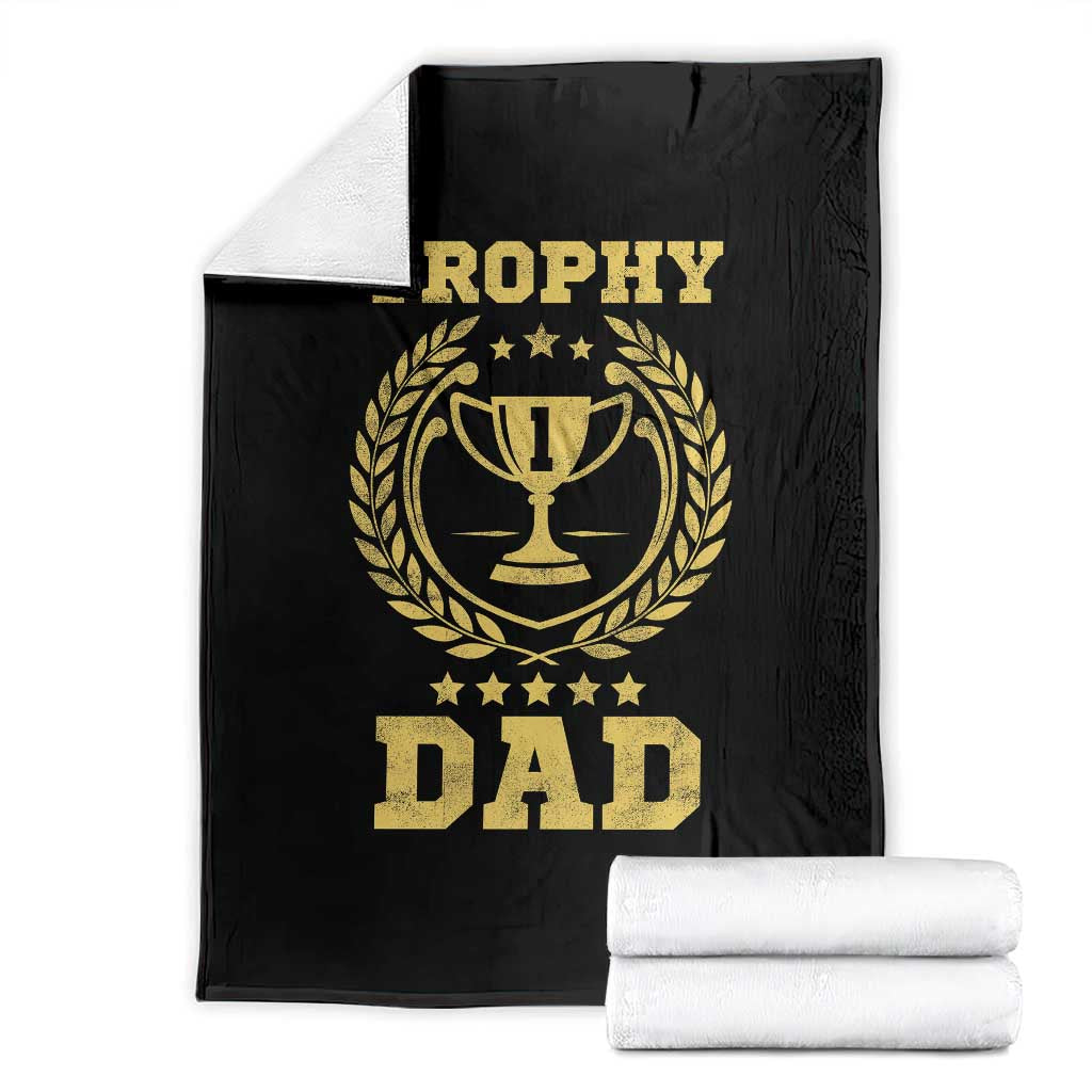 Trophy Dad Throw Blanket Number One Daddy Funny Dad Joke TS11 Black Print Your Wear