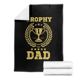 Trophy Dad Throw Blanket Number One Daddy Funny Dad Joke TS11 Black Print Your Wear