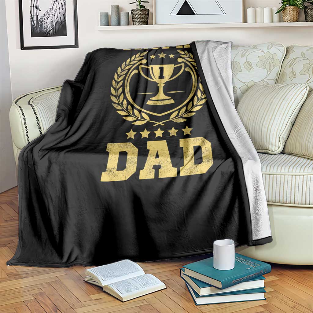 Trophy Dad Throw Blanket Number One Daddy Funny Dad Joke TS11 Print Your Wear