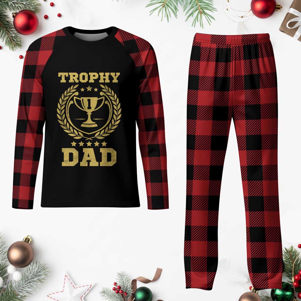 Trophy Dad Plaid Pajama Set Number One Daddy Funny Dad Joke TS11 Buffalo Plaid Print Your Wear