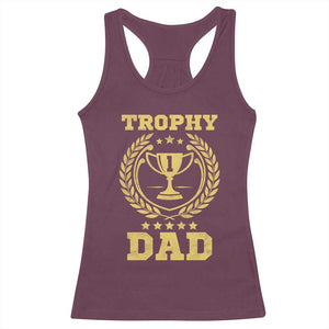 Trophy Dad Racerback Tank Top Number One Daddy Funny Dad Joke TS11 Maroon Print Your Wear