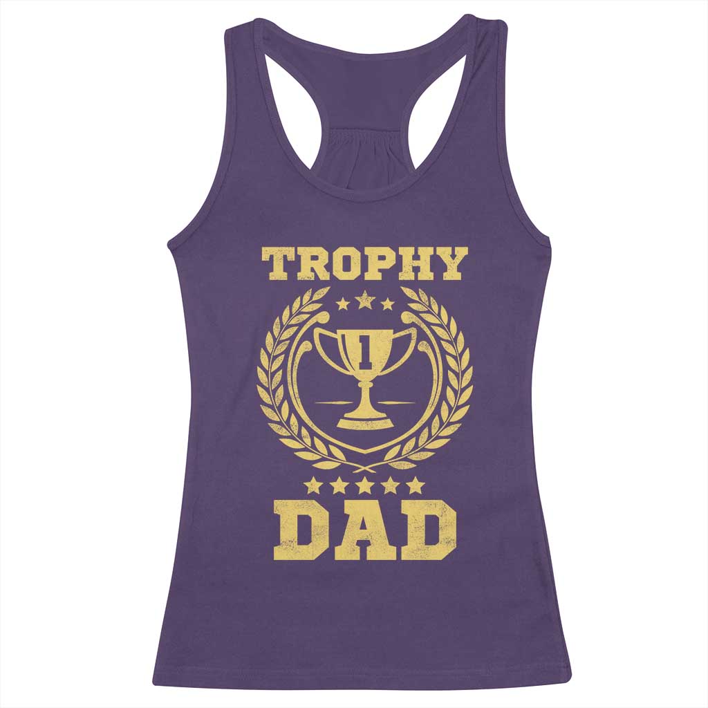 Trophy Dad Racerback Tank Top Number One Daddy Funny Dad Joke TS11 Purple Print Your Wear