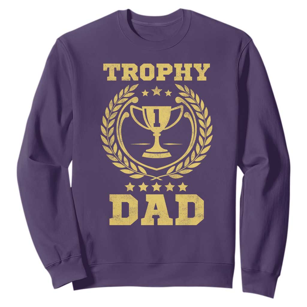 Trophy Dad Sweatshirt Number One Daddy Funny Dad Joke TS11 Purple Print Your Wear