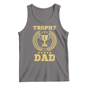 Trophy Dad Tank Top Number One Daddy Funny Dad Joke TS11 Deep Heather Print Your Wear