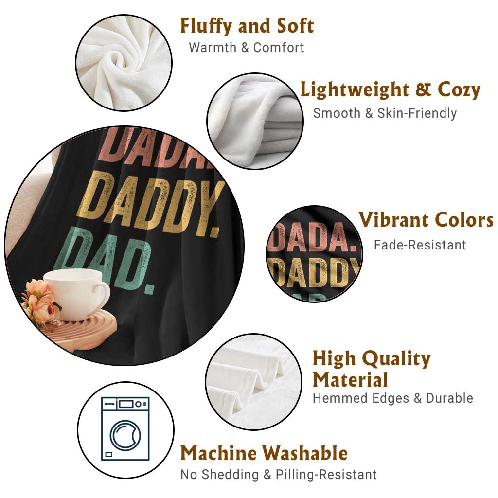 Dada Daddy Dad 67 Throw Blanket Funny Six Seven Father's Day TS11 Print Your Wear