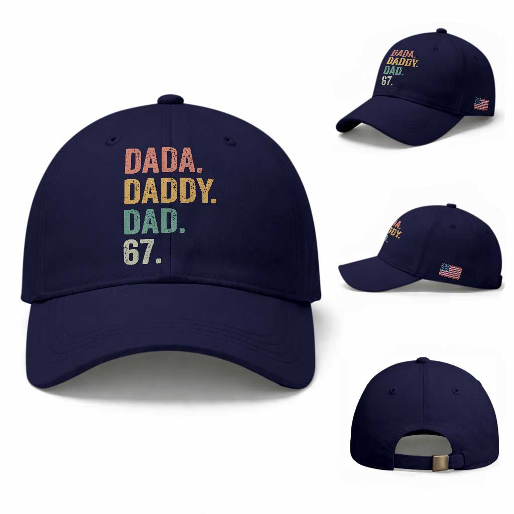 Dada Daddy Dad 67 Baseball Cap Funny Six Seven Father's Day TS11 Baseball Cap Universal Fit Dark Blue Print Your Wear