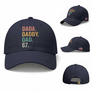 Dada Daddy Dad 67 Baseball Cap Funny Six Seven Father's Day TS11 Baseball Cap Universal Fit Navy Print Your Wear