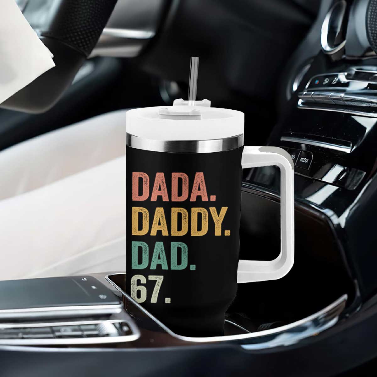 Dada Daddy Dad 67 Tumbler With Handle Funny Six Seven Father's Day TS11 Print Your Wear