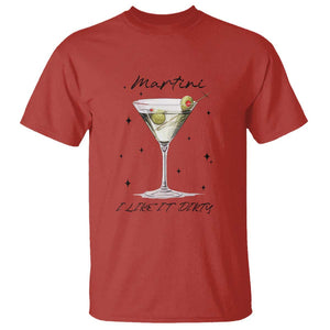 Dirty Martini T Shirt I Like It Dirty Funny Cocktail Glass TS11 Red Print Your Wear