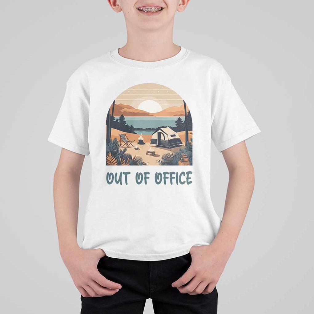 Vacation T Shirt For Kid Out Of Office Travel Blogger TS11 White Print Your Wear