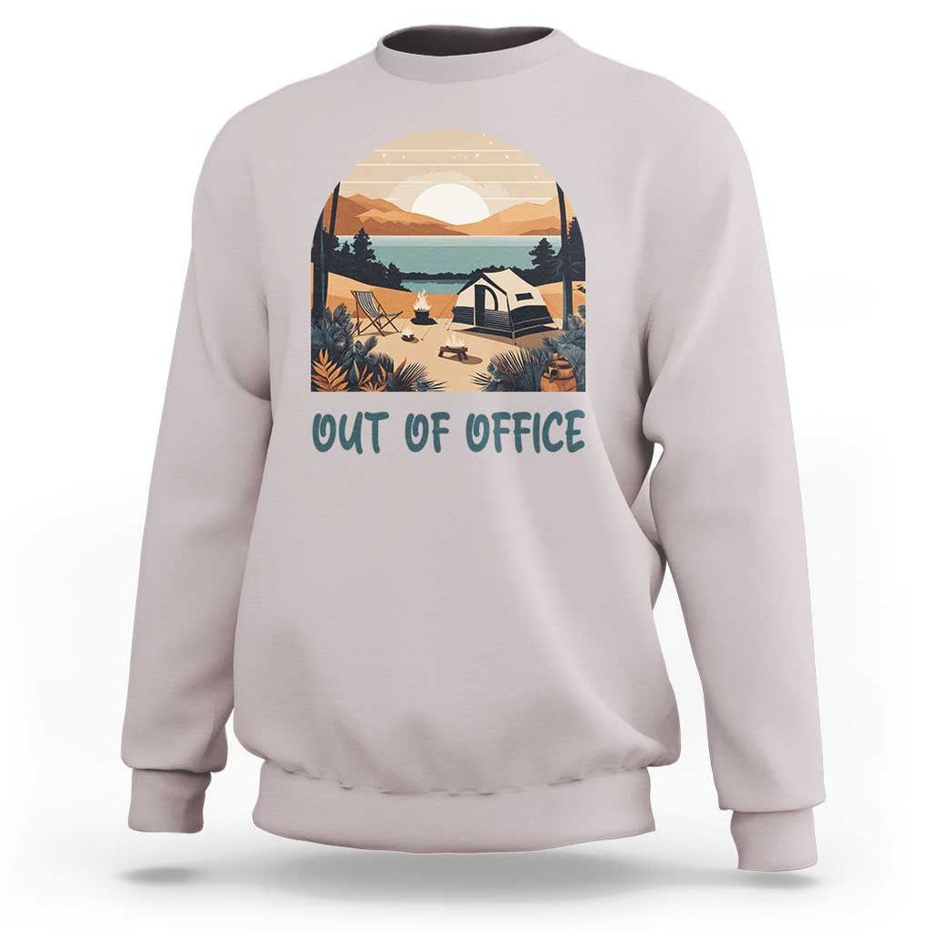 Vacation Sweatshirt Out Of Office Travel Blogger TS11 Ice Gray Print Your Wear
