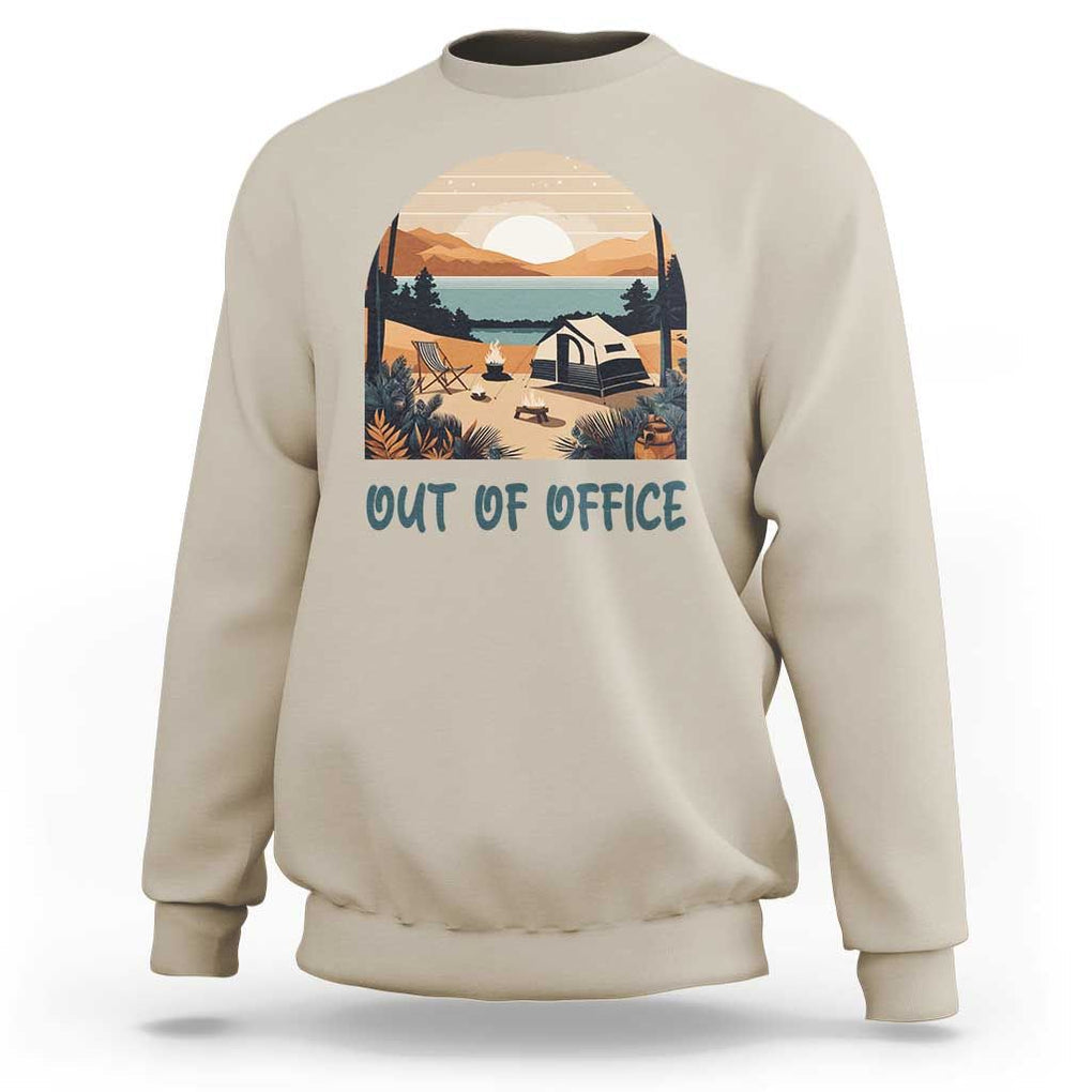 Vacation Sweatshirt Out Of Office Travel Blogger TS11 Sand Print Your Wear