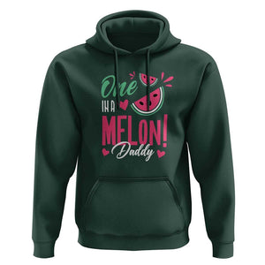 Dad Hoodie One In A Melon Daddy Birthday Funny Watermelon Summer Vacation TS11 Dark Forest Green Print Your Wear