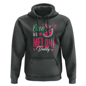 Dad Hoodie One In A Melon Daddy Birthday Funny Watermelon Summer Vacation TS11 Dark Heather Print Your Wear