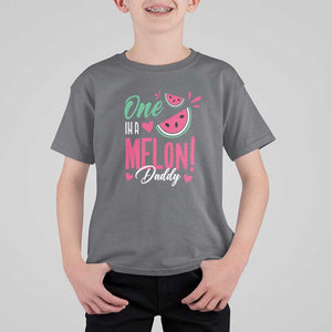 Dad T Shirt For Kid One In A Melon Daddy Birthday Funny Watermelon Summer Vacation TS11 Charcoal Print Your Wear