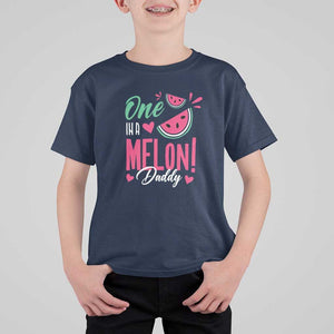 Dad T Shirt For Kid One In A Melon Daddy Birthday Funny Watermelon Summer Vacation TS11 Navy Print Your Wear