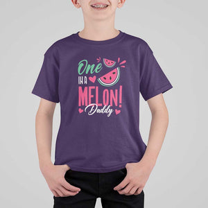 Dad T Shirt For Kid One In A Melon Daddy Birthday Funny Watermelon Summer Vacation TS11 Purple Print Your Wear