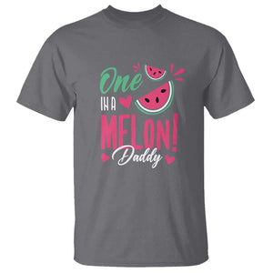 Dad T Shirt One In A Melon Daddy Birthday Funny Watermelon Summer Vacation TS11 Charcoal Print Your Wear