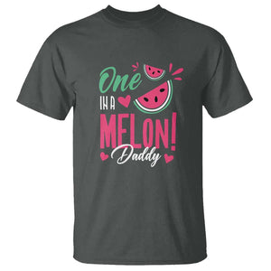 Dad T Shirt One In A Melon Daddy Birthday Funny Watermelon Summer Vacation TS11 Dark Heather Print Your Wear