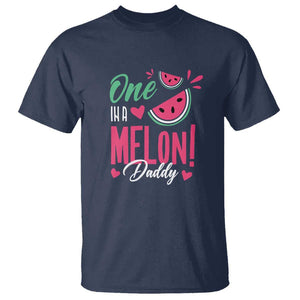 Dad T Shirt One In A Melon Daddy Birthday Funny Watermelon Summer Vacation TS11 Navy Print Your Wear