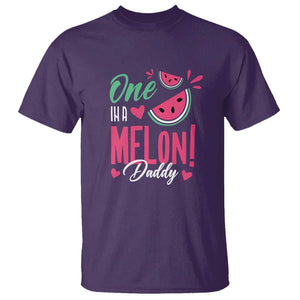 Dad T Shirt One In A Melon Daddy Birthday Funny Watermelon Summer Vacation TS11 Purple Print Your Wear