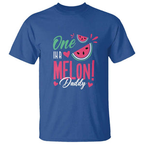 Dad T Shirt One In A Melon Daddy Birthday Funny Watermelon Summer Vacation TS11 Royal Blue Print Your Wear