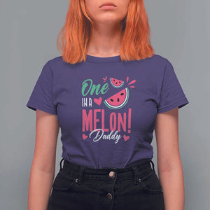 Dad T Shirt For Women One In A Melon Daddy Birthday Funny Watermelon Summer Vacation TS11 Purple Print Your Wear