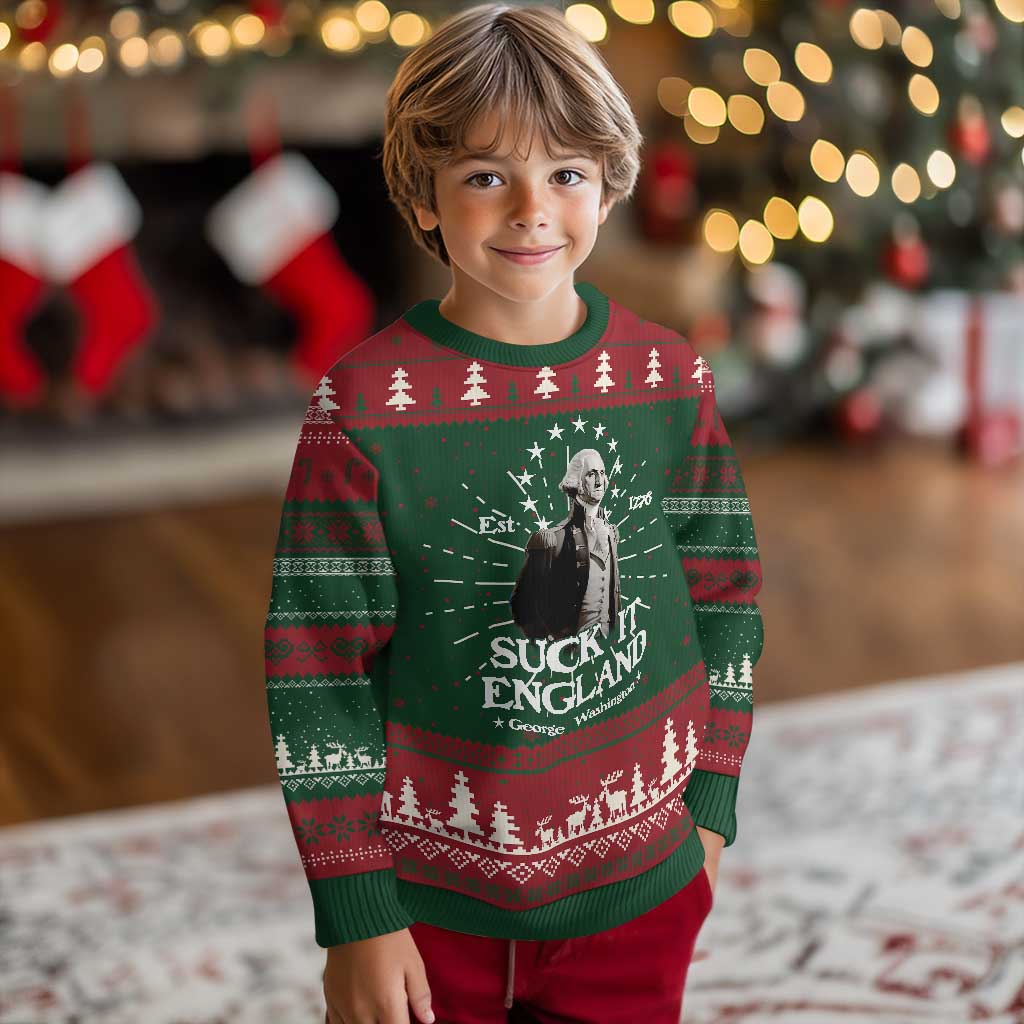 Funny Suck It England Knit Sweatshirt 4th of July 1776 George Washington TS11 Christmas Print Your Wear