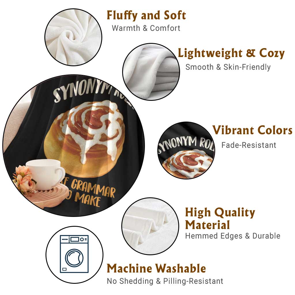 Funny Synonym Rolls Just Like Grammar Used To Make Throw Blanket Cinnamon Rolls Grammar Pun TS11 Print Your Wear
