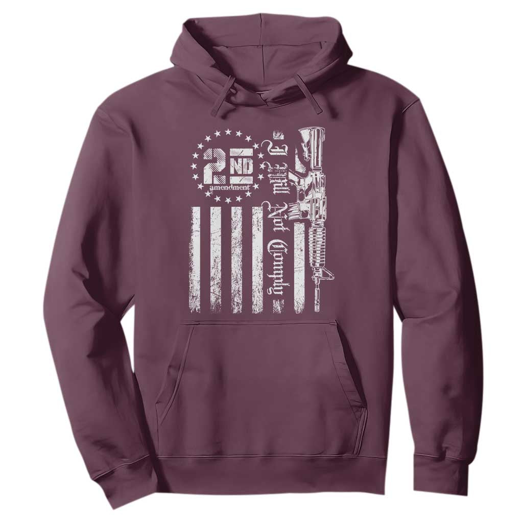 2nd Amendment I Will Not Comply Hoodie AR15 Pro-Gun Rights American Flag TS11 Maroon Print Your Wear
