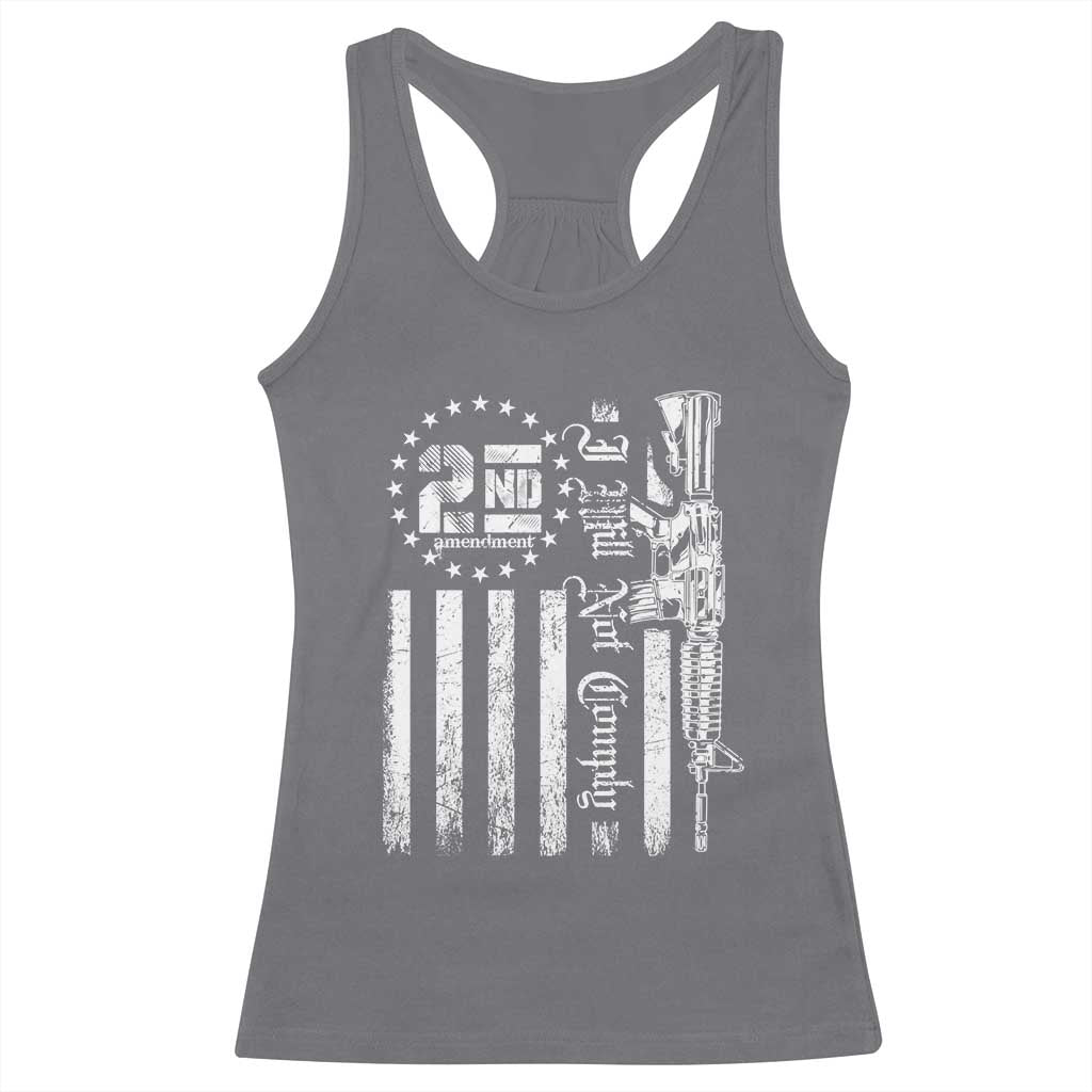 2nd Amendment I Will Not Comply Racerback Tank Top AR15 Pro-Gun Rights American Flag TS11 Charcoal Print Your Wear