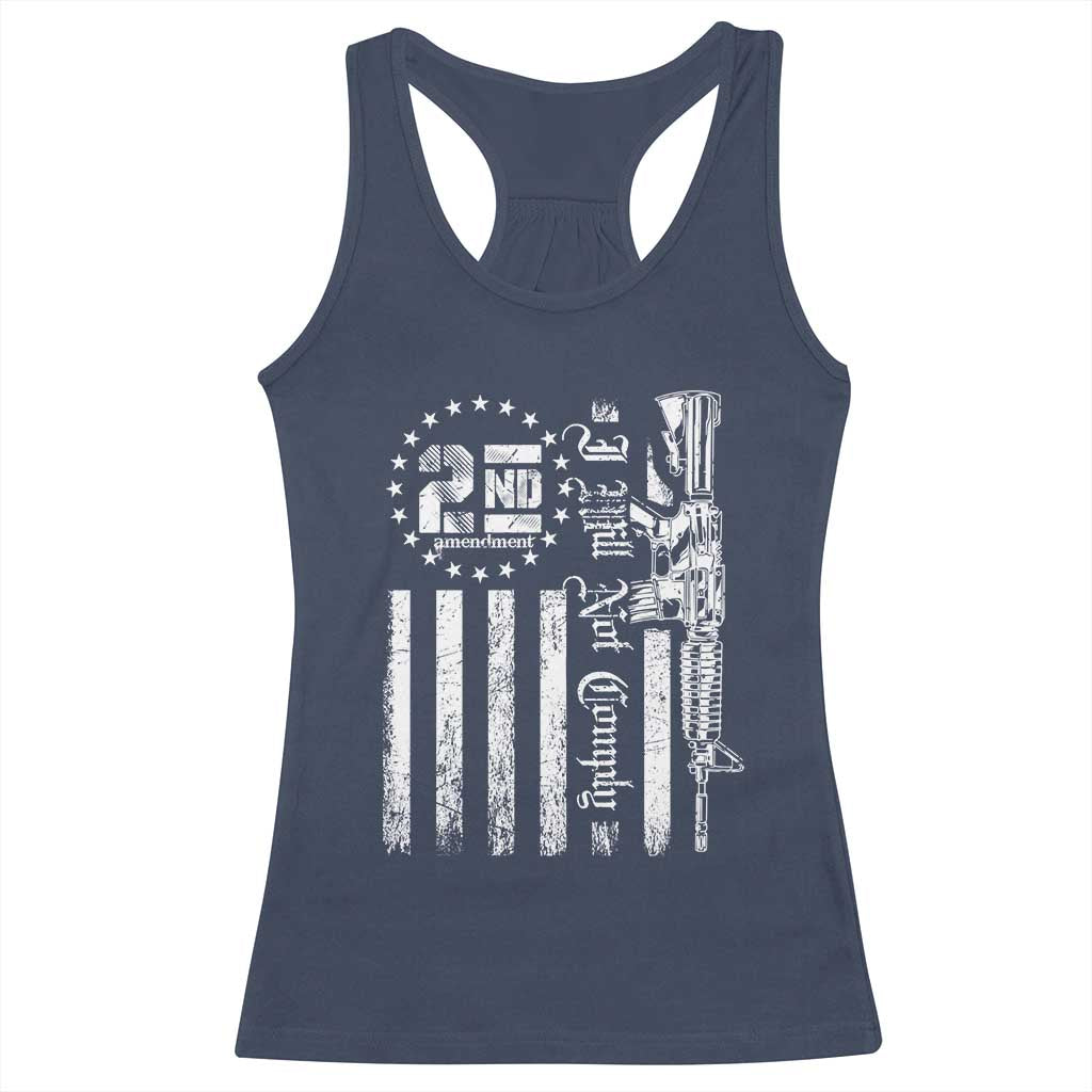 2nd Amendment I Will Not Comply Racerback Tank Top AR15 Pro-Gun Rights American Flag TS11 Navy Print Your Wear