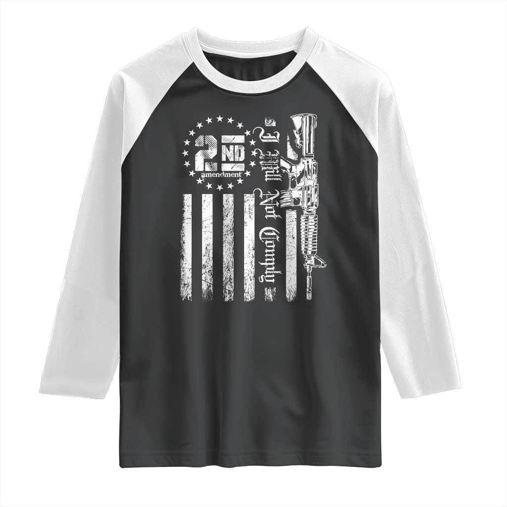 2nd Amendment I Will Not Comply Raglan Shirt AR15 Pro-Gun Rights American Flag TS11 Black White Print Your Wear