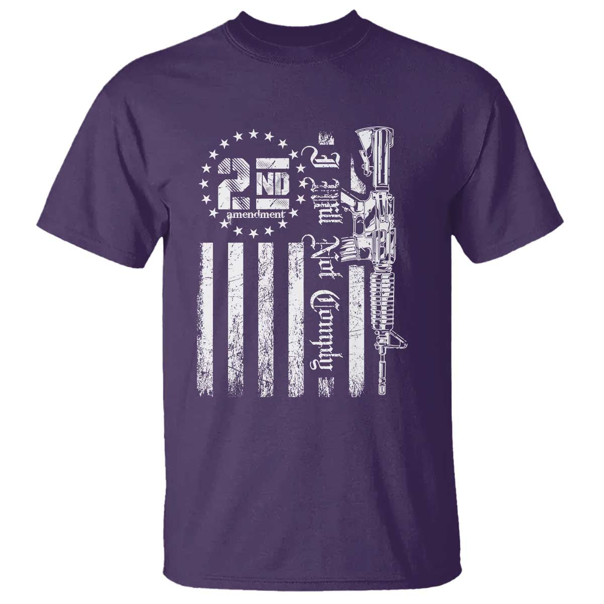 2nd Amendment I Will Not Comply T Shirt AR15 Pro-Gun Rights American Flag TS11 Purple Print Your Wear