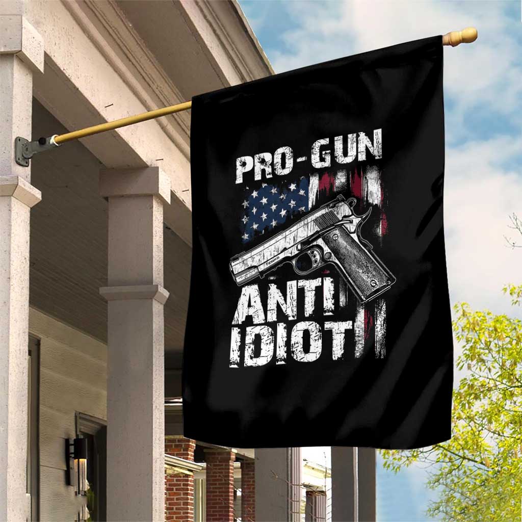 Pro Gun Anti Idiot Garden Flag Vintage American Flag 2nd Amendment TS11 Print Your Wear
